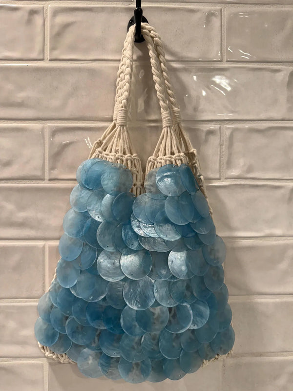 Light Blue Capiz Shell Bag