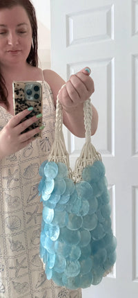 Light Blue Capiz Shell Bag