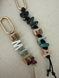 Customizable Neutral Letter Charm Bag Charm