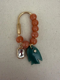 Amazonite Beaded Fish Bag Charm