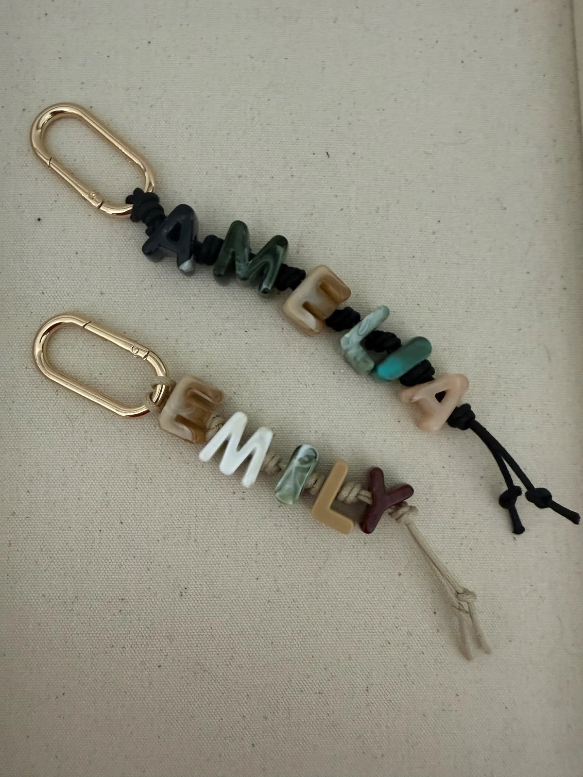 Customizable Neutral Letter Charm Bag Charm