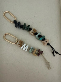 Customizable Neutral Letter Charm Bag Charm